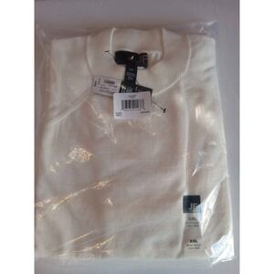 J. Ferrar Mens Short Sleeve Crew Neck Sweater XXL Snow White Light Weight